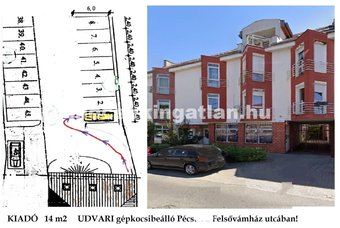 Felsővámház utcában kiadó 1 autónak udvari beálló