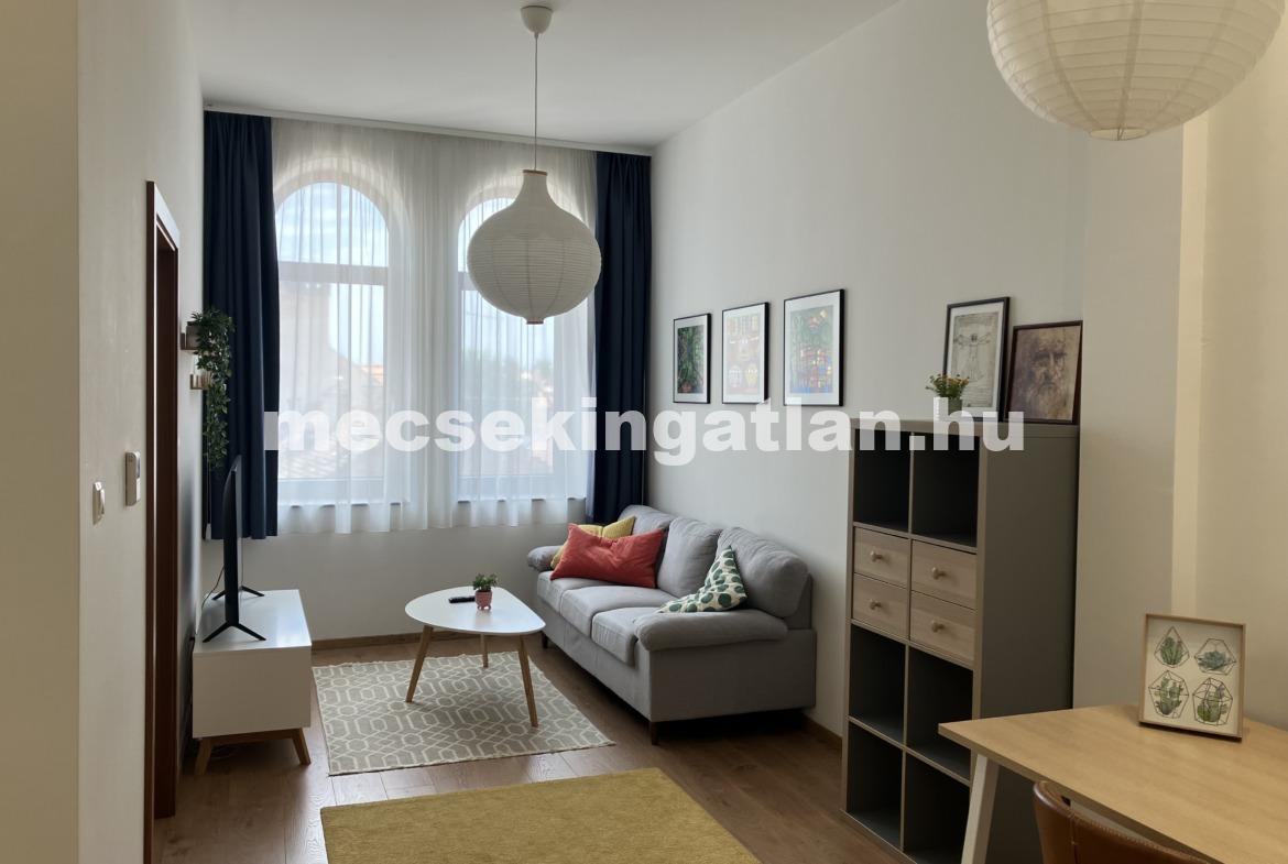 Pécsett a Munkácsy Mihály utcában, új építésű liftes házban egy szobás téglalakás kiadó!