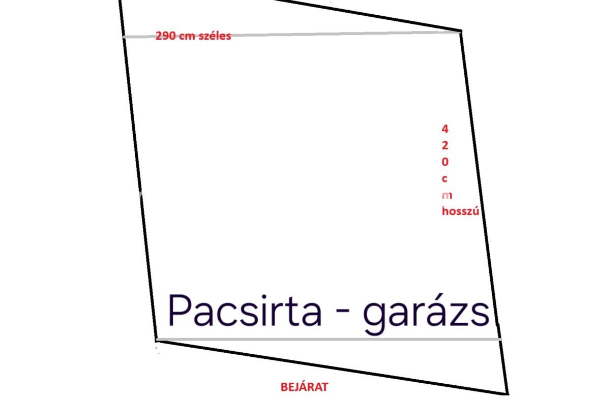 Pécsett Egyetemvárosban a Pacsirta utcában a Bagoly-dűlő elején kiadó üres önálló garázs